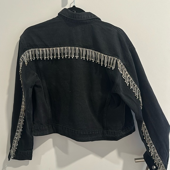 SUPERDOWN RHINESTONE FRINGE DENIM JACKET TAGS ON - Picture 2 of 6